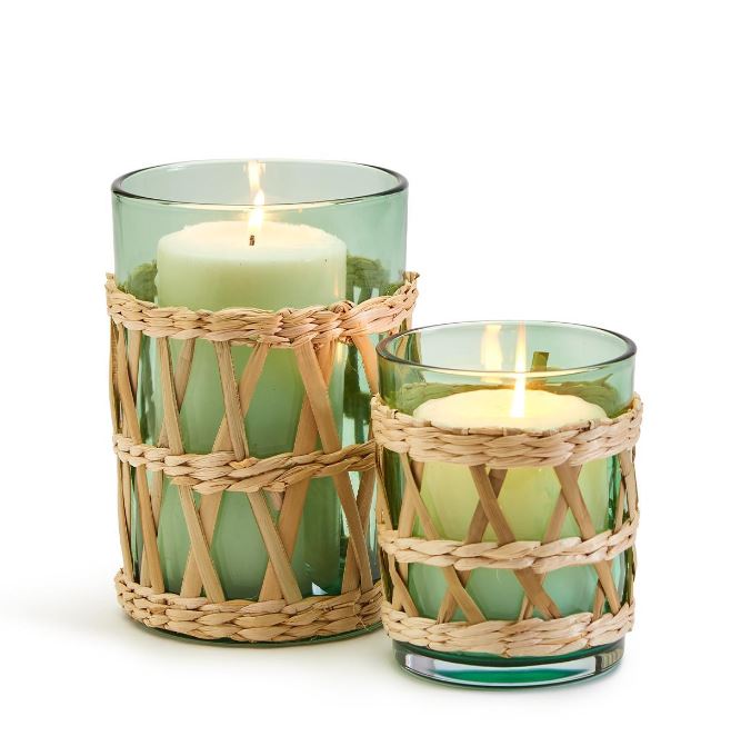 Seagrass Wrapped Candle Holders